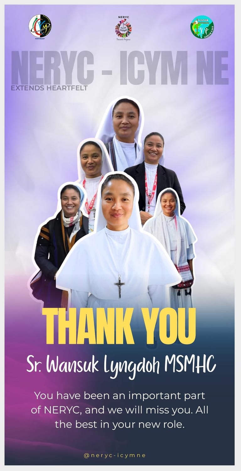 Northeast India Youth Commission honours Sr. Mary Wansuk on completion of Tenure