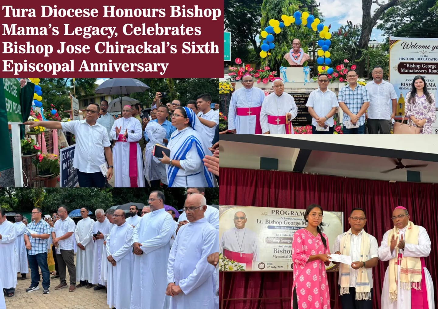 Diocese of Tura honours Bishop George Mamalassery’s Legacy; Bishop Jose Chirackal Marks 6th Episcopal Anniversary